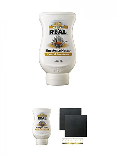 Finest Call Agave Real Püree 0,5 Liter + Finest Call Agave Real Püree 0,5 Liter + Schiefer Glasuntersetzer eckig ca. 9,5 cm Ø 2 Stück
