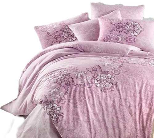 Bettwäsche Baumwolle 135x200 80x80 Set 2tlg. Blumen Ornamente Rosa UnitCount 1, Anzahl Artikel 1