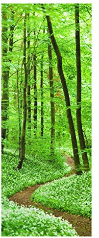 Bilderwelten Glasbild - Romantischer Waldweg - Panorama Hoch, Größe: 100cm x 40cm