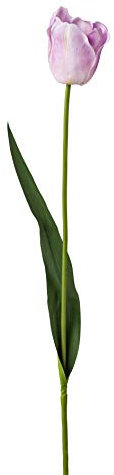 Kunstblumen, Seidenblume. Eine große FRANZÖSISCHE TULPE/Tulpen ca 85 cm. Leicht geöffneter Blütenkelch mit real Touch Oberfläche. Flieder. 2019023-85