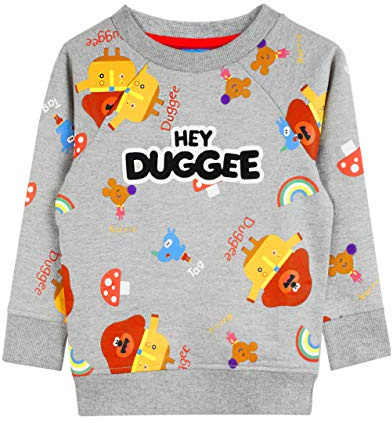 Hey Duggee Sweatshirt Squirrels Club Boy's Grey Long Sleeved Kids Sweater