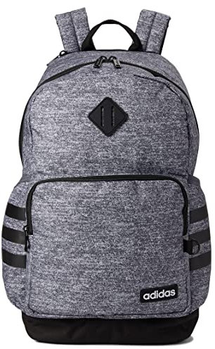 adidas 3-Stripe Classic Backpack for Men and Women, Bag with Laptop Sleeve, Jersey Onix Grey/Black/4.0, One Size