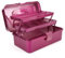 Iyalezirk Boîte de rangement pour outils artisanaux et rose pailleté, boîte de rangement empilable à 3 couches, organisateur de couture pour l'art