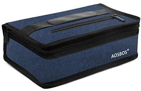 AOSBOS Kühltasche Klein Lunchtasche Herren Leicht Isoliertasche für unterwegs Kühlbeutel Brotdose Lunchbag zur Arbeit Schule Wasserdicht Reissverschluss 3,5L Blau