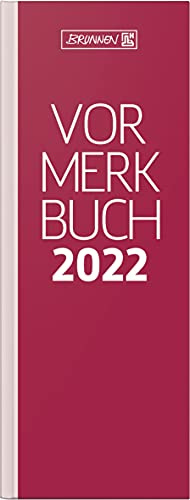 BRUNNEN 1078502202 Tischkalender/Vormerkbuch Modell 785, 1 Seite = 1 Tag, 11,0 x 29,7 cm, Deckenband rot, Kalendarium 2022