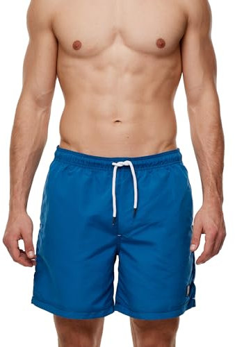Indicode Herren Ferguson Badehose mit 3 Taschen und Tunnelzug | Badeshorts für Männer Sapphire, S