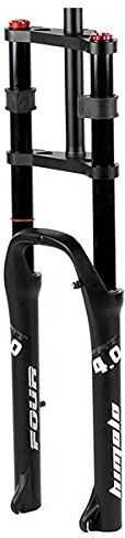 QHY Doppelbrücken - Federgabel Für 26 Zoll Downhill | HL 1-1/8' Magnesiumlegierung MTB Bike Außendurchmesser 28,5 Mm|270 Mm Schaftlänge (ohne Gewinde) | Für Scheibenbremse (Color : Black)