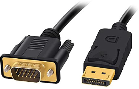 Bolwins H17S DisplayPort auf VGA Kabel, 1,8 m, Unidirektional, 1080P DP auf VGA Konverterkabel, DP Stecker auf VGA Stecker, Vergoldete Kontakte für Laptop, PC, Monitor