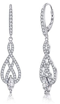 PHNIBIRD Ohrringe Hängend 925 Sterling Silber Keltischer Knoten Ohrringe Lang mit 5A Zirkonia Ohrhänger Damen 43mm Geschenke für Mama Frauen Freundin