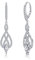 PHNIBIRD Ohrringe Hängend 925 Sterling Silber Keltischer Knoten Ohrringe Lang mit 5A Zirkonia Ohrhänger Damen 43mm Geschenke für Mama Frauen Freundin