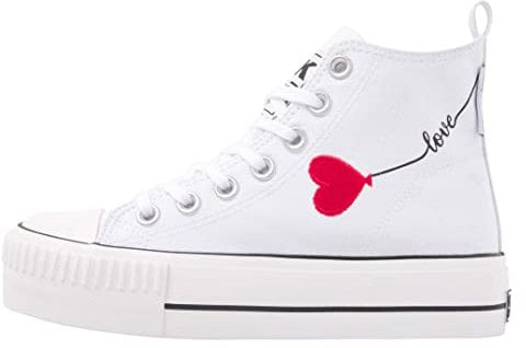 British Knights Damen Kaya MID Sneaker, White Heart, 39 EU