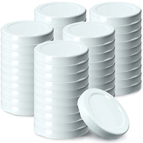 KADAX 50er Set Schraubdeckel TO53 für Gläser 53mm Weiß – Twist-Off Ersatzdeckel für 115ml Gläser & Saftflaschen, Luftdicht & Spülmaschinenfest
