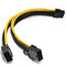 iHaospace CPU 8 Pin Stecker auf Dual PCIe 8 Pin Buchse Adapter für NVIDIA Tesla K80 M40 M60 P40 P100 V100 A6000, Grafikkarten Netzkabel PSU auf GPU Adapterkabel 10CM