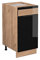 Vicco Küchenunterschrank Fame-Line, Schwarz-Eiche Hochglanz/Goldkraft Eiche, 40 cm ohne Arbeitsplatte