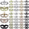 FEQO 40 Stück Venezianische Maske Vintage Antike Masken Maskerade Maske Augenmaske Retro Maskerade Masken für Damen Herren Karnevals Halloween Party