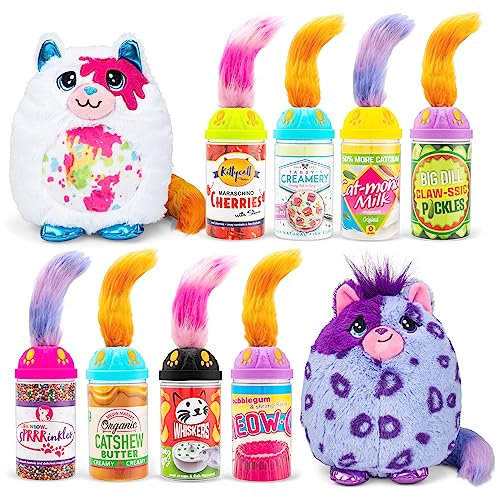Basic Fun Misfittens Merkitties Fischglas-Welle 1 - Weiches & kuscheliges Plüschtier, ideal für Jungen & Mädchen, kleinkindgerecht, liebenswertes Sammelspielzeug