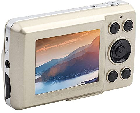Cámara Digital 16MP 720P 30FPS, Cámara Fotográfica HD Con Zoom 16X, LCD 2.4'', Compacta Para Niños, Adolescentes, Estudiantes y Personas Mayores (Oro)