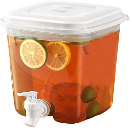Dispensador De Bebidas Con Grifo - Dispensador De Agua Para Refrigerador Con Grifo | Recipiente Dispensador De Agua Para Nevera De Gran Capacidad De 3,5 L Con Grifo Para Zumo, Té Helado, Limonada