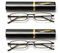 VANANA Slim Pocket Reading Glasses, Blue Light Blocking Magnifying Glasses, Metal Frame Spring Hinge Compact Readers with Portable Clip Case, Unisex for Men Women, Pack of 2 (Black, 3.00)