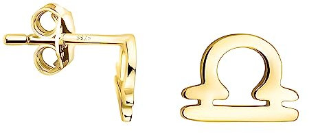 SOFIA MILANI - Damen Ohrringe 925 Silber - vergoldet/golden - Waage Sternzeichen Ohrstecker - E2149