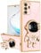 AWZHYDT Compatible with Samsung Galaxy Note 20 Ultra 5G Case with Cute Astronaut Kickstand Design Soft TPU Protective Shockproof Plating Phone Case for Galaxy Note 20 Ultra-Pink