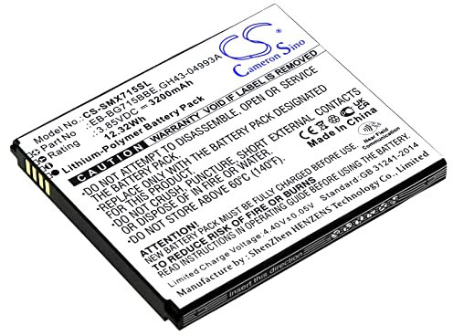 Cameron Sino Ersatz Akku für Galaxy Xcover Pro, SM-G715, SM-G715FN/DS, SM-G715U PN: EB-BG715BBE, GH43-04993A 3200mAh / 12.32Wh