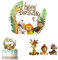 Tortendeko 1. Geburtstag Junge Waldtiere Happy Birthday Cake Topper Kuchen Deko Safari Tiere Dschungel für Kinder Mädchen