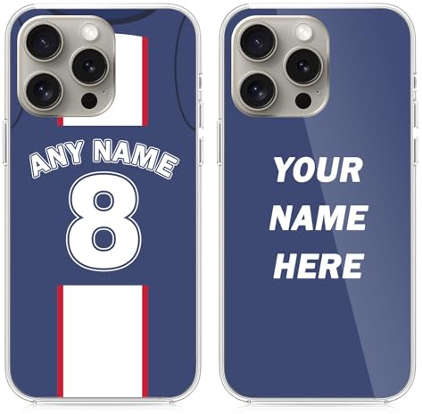 LucBuy Personalized Phone Case with Name & Number, Custom Jersey Protective Cover Compatible with iPhone 15 14 12 13 11 Pro Max XR 6 7 8 Plus, Customize Ball Sports Fan Club Kit Bumper Cases (B15)