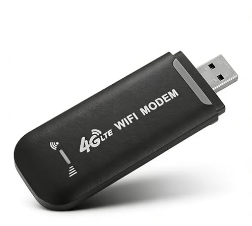 USB WiFi Router LTE 4G, Portable WiFi, Mobile Hotspot Device for Travel, Support 10 Devices Connected, 300Mbps 4G Unlocked LTE WiFi Modem with SIM Card Slot (Black)
