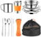YushengTai Gavetta Scout, Set da 10 Pezzi, Campeggio con Posate, Forchette, Ciotole e Bacinelle Gavetta Scout, Gavetta Acciaio Inox per Viaggi All'aria Aperta, Campeggio, Picnic