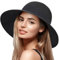 VIFUUR Damen Strohhüte Breiter Rand Sommervisier Strand Sonnenhut Verpackbare UPF UV Faltbare Reise Black L/XL