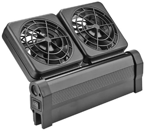 HASANBAY Enfriadores de acuario Ventilador de acuario Ventilador de refrigeración para pecera, ventilador de refrigeración de agua ajustable para acuario, enfriador de viento frío, 2 niveles para agua