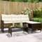 Tidyard 3-Sitzer-Gartensofa in L-Form mit Tisch und Kissen Loungesofa Balkonmöbel Balkonlounge Lounge Sessel Gartenmöbel Braun Poly Rattan