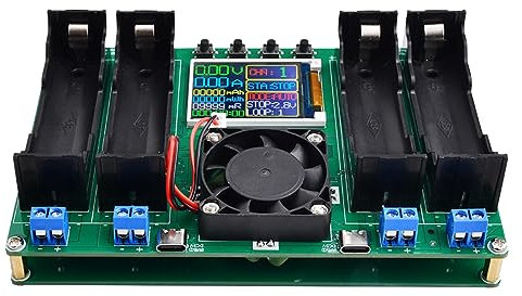 Iegefirm 1 tester di capacità per batteria al litio 18650, tester automatico di interna, modulo di rilevazione digitale, colore: verde