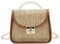 Straw Bag for Women Summer Woven Crossbody Shoulder Bag Small Pearl Top Handle Handbag Flap Satchel Purse Suitable for Beach Travel Shopping (Brown)