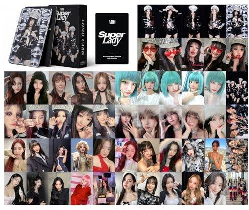 55 Stück Kpop Karten GI-DLE Super Lady Cards GI-DLE Super Lady Mini Cards GI-DLE Super Lady Album Karten GI-DLE Merch Photocards Set Kpop GI-DLE Fotokarten Geschenk für Fans