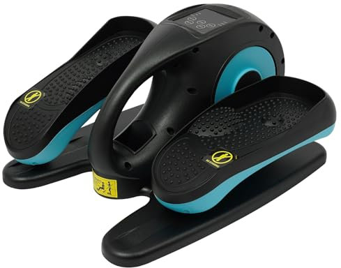 Ellipsentrainer, 5 Geschwindigkeiten Einstellbar Pedaltrainer, 60W Elliptical Trainer mit LCD Anzeige, Pedaltrainer für Home Office und Freizeit, Kann 5 kg Tragen, 45 * 39 * 25 cm (Blau)