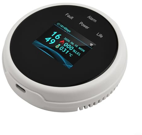 For Tuya Compatible Gas Leak Detector, LCD Display, Accurate Detection of Oil, Gas, and Methane, Easy Installation,