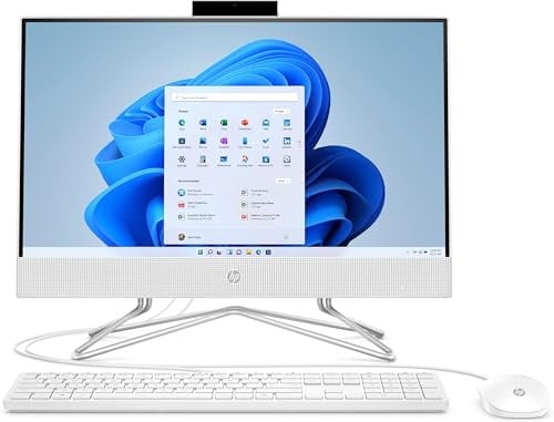 HP 22-dd2010na All-in-One 21.5” FHD PC – Intel Pentium Silver J5040 (4 Core, 3.2GHz), 512GB PCIe Gen 4.0x4 NVMe, 8GB DDR4, Intel UHD Graphics 605, GbE, WIFI 5 & Bluetooth 4.2, Windows 11 Pro (Renewed)