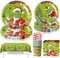 51 Stück Weihnachten Partygeschirr Set,Weihnachten Pappteller Set,Partygeschirr Geburtstag,Weihnachten Dekoration,Kindergeburtstag Geschirr Set,Weihnachten Teller und Becher Set,Kindergeburtstag Deko