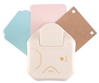 Vaessen Creative 2137-117 3-in-1 Etiketten Eckenstanzer Vintage von 5 mm, 15 mm und Ø 4 mm-Bastel und Scrapbook Zubehör-Für Papier, Karten, Einladungen und Fotos bis von 120 bis 180 g, Weiß-gold