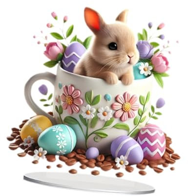 Harilla Acrylkabbit Ornament Osterdekoration 2. Sammlerhandwerk kreative Geschenk Desktop Dekoration für Bücherregal Schlafzimmer