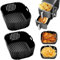 2 Pezzi Accessori Friggitrice ad Aria per Ninja Double Stack XL SL400EU SL401EU, Silicone per Friggitrice ad Aria, Cestello per Airfryer, con Maniglia, Nero
