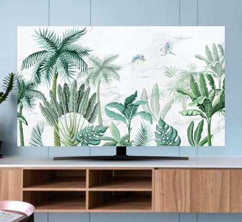 Decoración Vegetal Cubierta Antipolvo para TV 32 A 80 Pulgadas,Universal Fundas para Televisor Cubierta De Televisión,Protector Pantalla De Fundas para LCD LED con Forma Curva I,37-39in