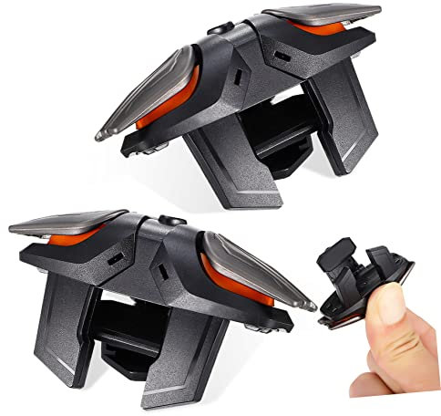 Tofficu Mobile Game Triggers Gloves for Mobile Phone Gaming Controllers Six-finger Rapid Fire Game Triggers Set Silver Fabric Finger Sleeves Compatible and