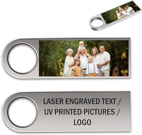 32GB/64GB/128GB USB Stick - Personalised USB Stick,Custom Usb Flash Drives - Laser Engraved Text/Name, Uv Printed Photo/Logo, Usb Flash Drive, Fast Reading & High Compatibility (Style A, 32, GB)