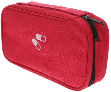 BELLIFFY Tragbare Erste Hilfe Tasche Rot aus Oxford Material mit Innenfach Netz und Griff zur Sicheren Aufbewahrung für Büro und Sport