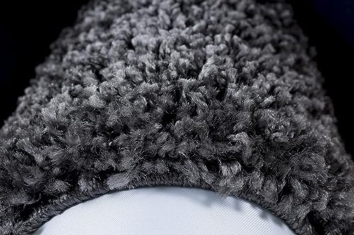 KADIMA DESIGN Flauschiger Teppich Bordüren-Muster Edel Extra Weich Flauschig Waschbar Belastbar Strapazierfähig Grau 300x400 cm Wohnzimmer Flur Oeko-TEX Zertifiziert | RHEIN