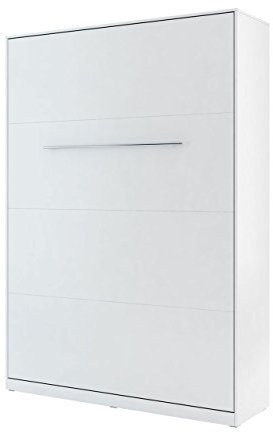 Mirjan24 Schrankbett Concept Pro I Vertical, Wandklappbett inkl. Lattenrost, Bettschrank, Wandbett, Schrank mit integriertem Klappbett, Funktionsbett (140x200 cm, Weiß)