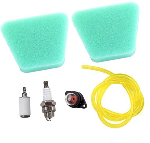 AISEN 2x Luftfilter für Partner 350 351 370 371 390 420 Poulan 2050 2115 2150 mit Zündkerze Primer Pumpe Benzinfilter